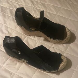 Marc Fisher Black Espadrille Wedges